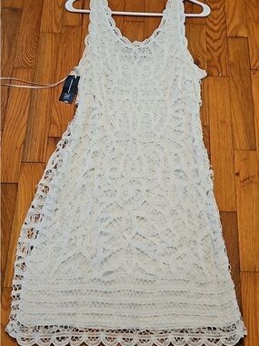 INC International Concepts Dress, Bright White Scoop Neck size 16 NWT